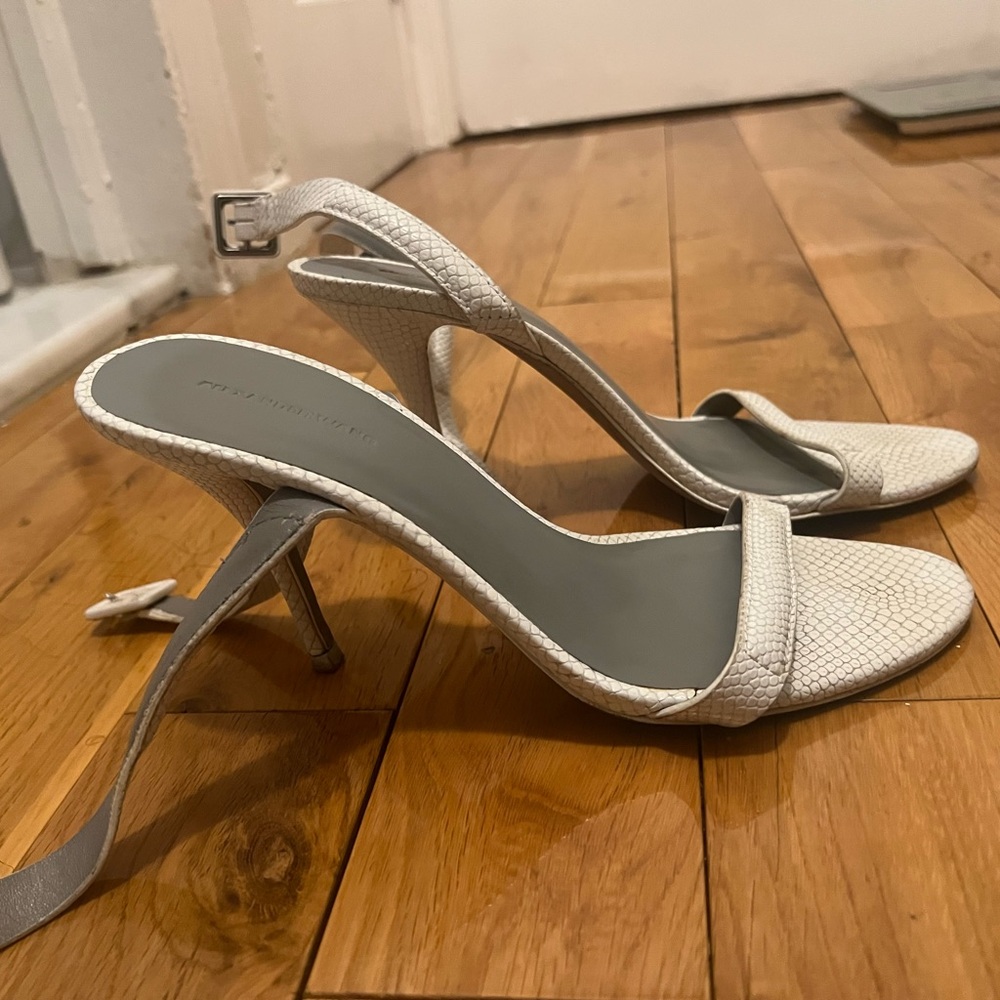Alexander Wang Textured White Slingback Heels